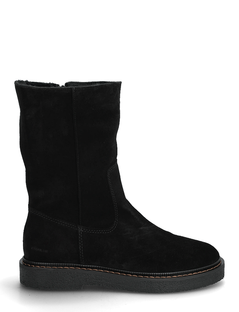 ANGULUS - Boots - flat - flat ankle boots - 1163/2014 black/black lamb woo - 1