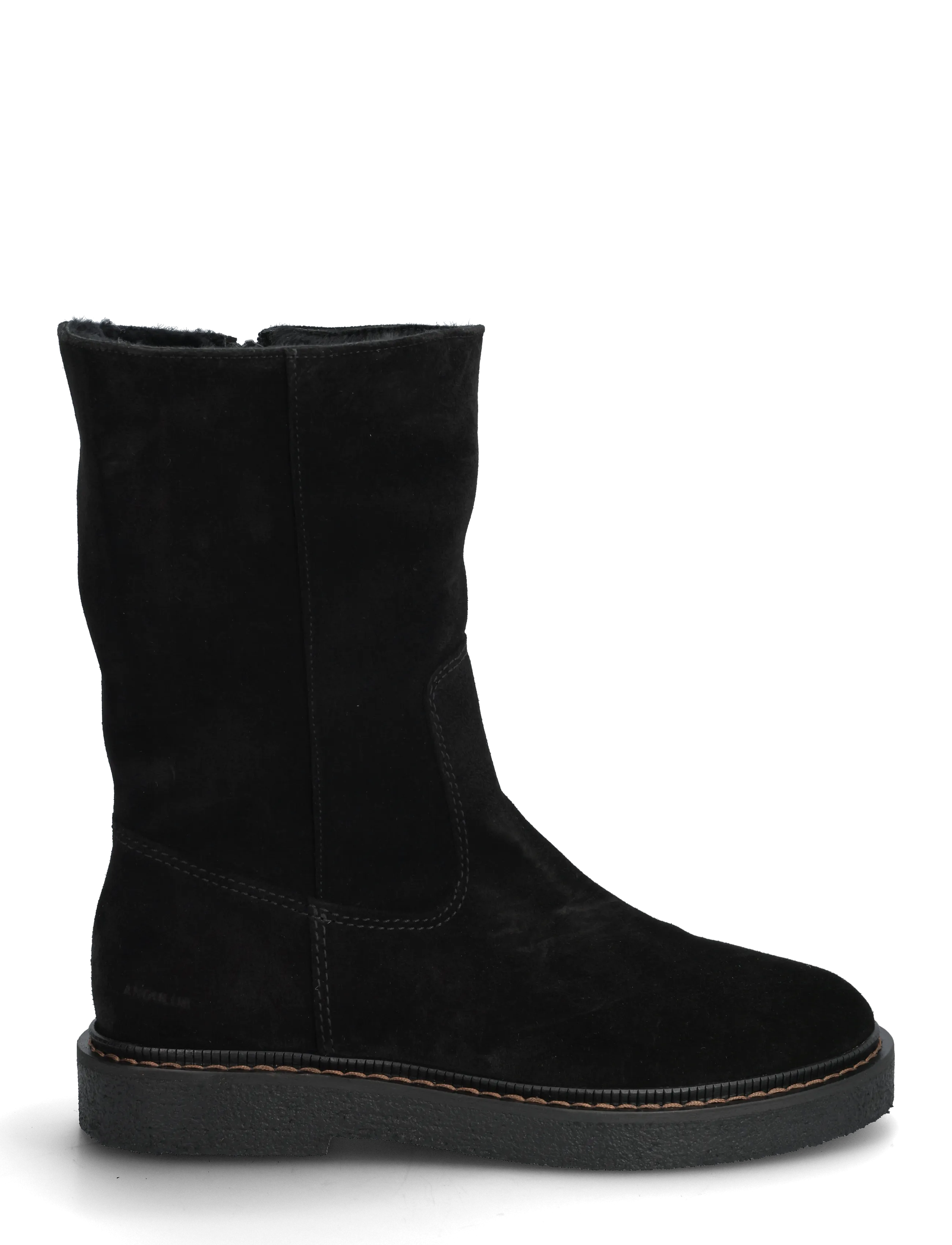 ANGULUS - Boots - flat - flat ankle boots - 1163/2014 black/black lamb woo - 1