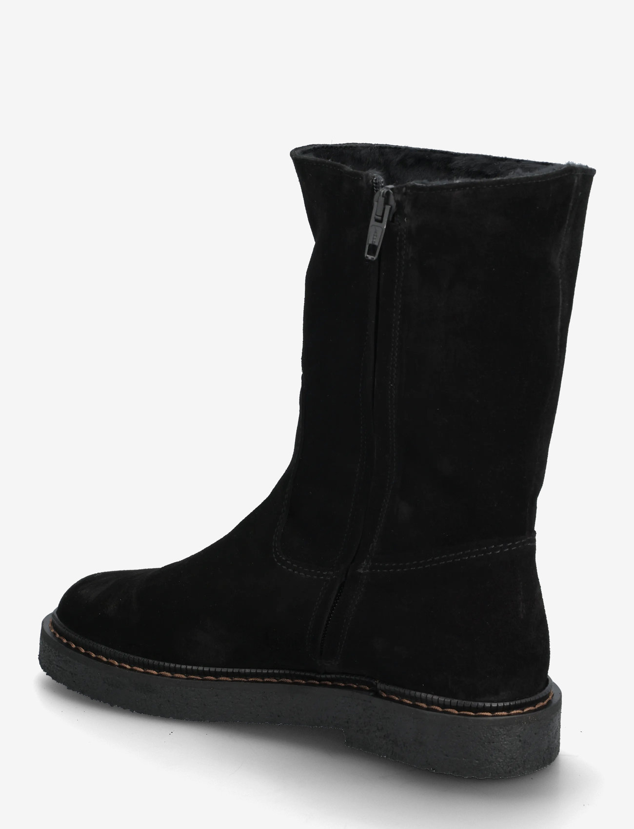 ANGULUS - Boots - flat - flade ankelstøvler - 1163/2014 black/black lamb woo - 2