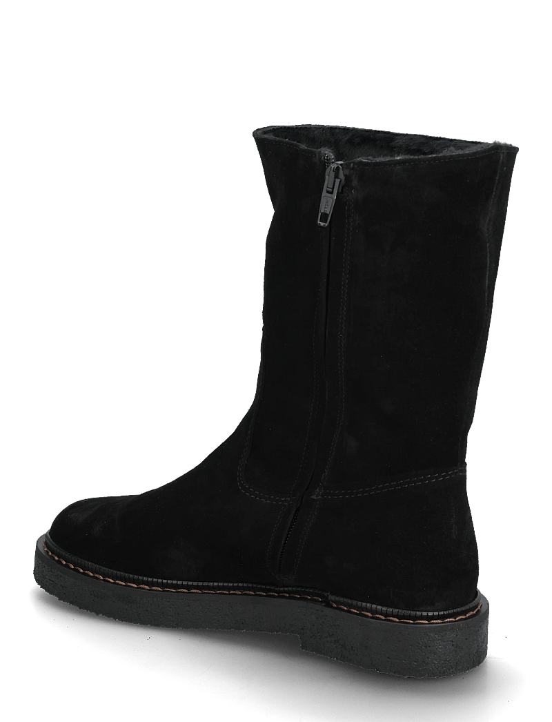 ANGULUS - Boots - flat - flat ankle boots - 1163/2014 black/black lamb woo - 2