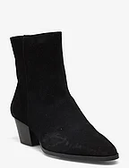 Bootie - block heel - with zippe - 1163/001 BLACK/ BLACK