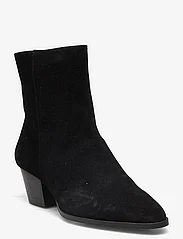 ANGULUS - Bootie - block heel - with zippe - korolliset nilkkurit - 1163/001 black/ black - 0