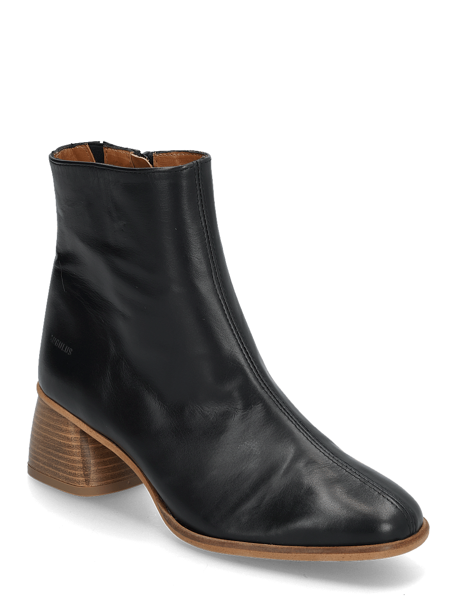 ANGULUS - Boots - Block heel with zipper - støvletter - 1604/001 black/black - 1