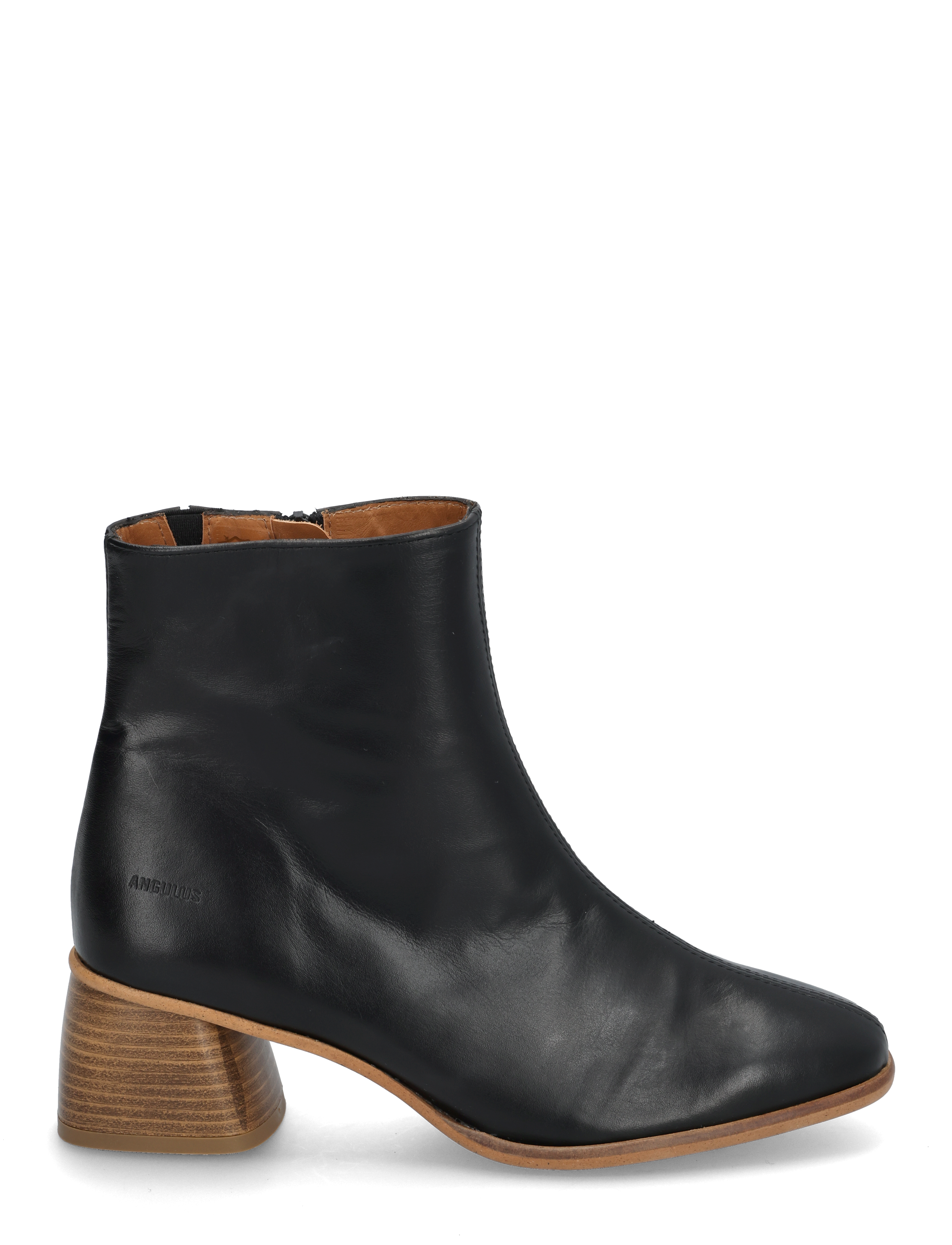 ANGULUS - Boots - Block heel with zipper - hohe absätze - 1604/001 black/black - 2