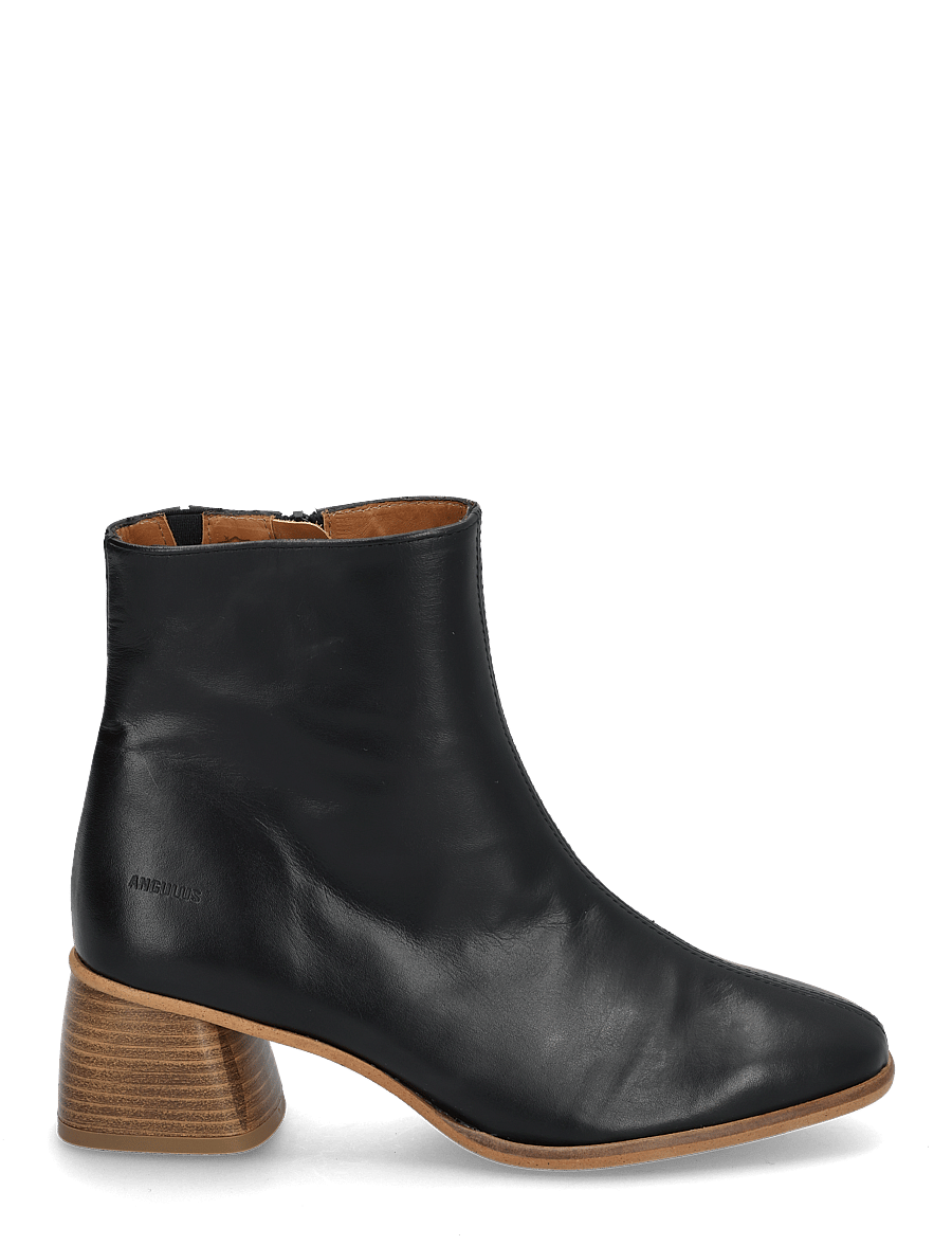 ANGULUS - Boots - Block heel with zipper - støvletter - 1604/001 black/black - 2