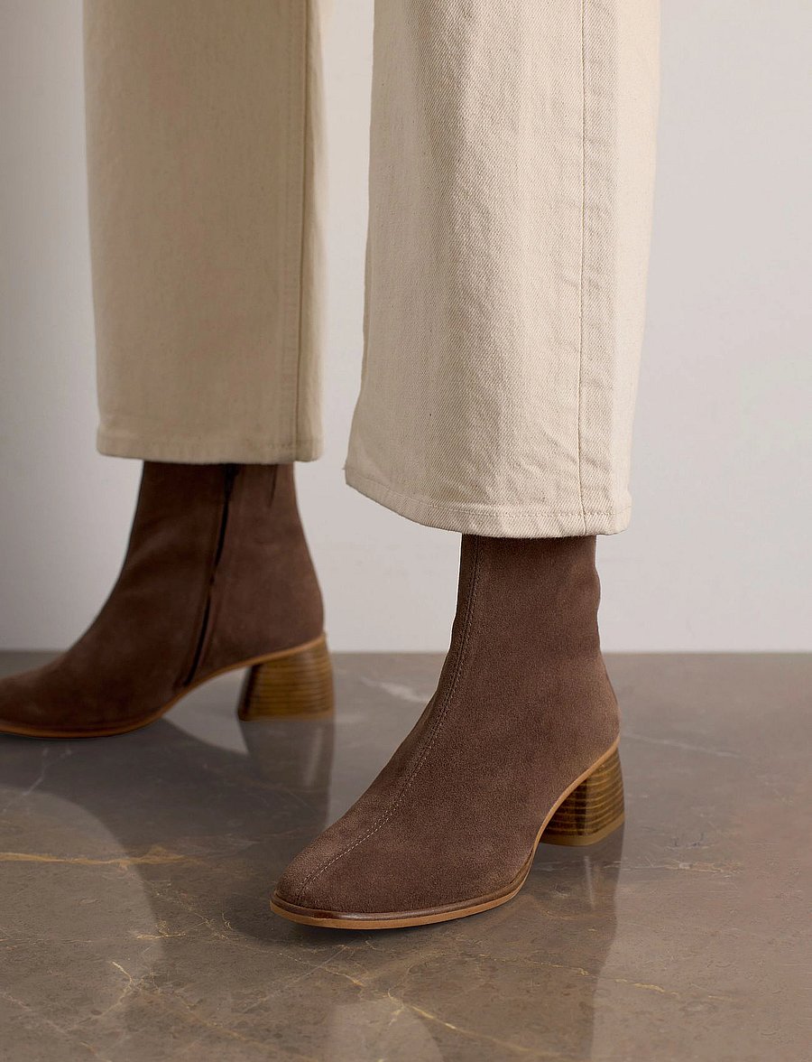 ANGULUS - Boots - Block heel with zipper - heeled ankle boots - 1780/002 taupe/brown - 0