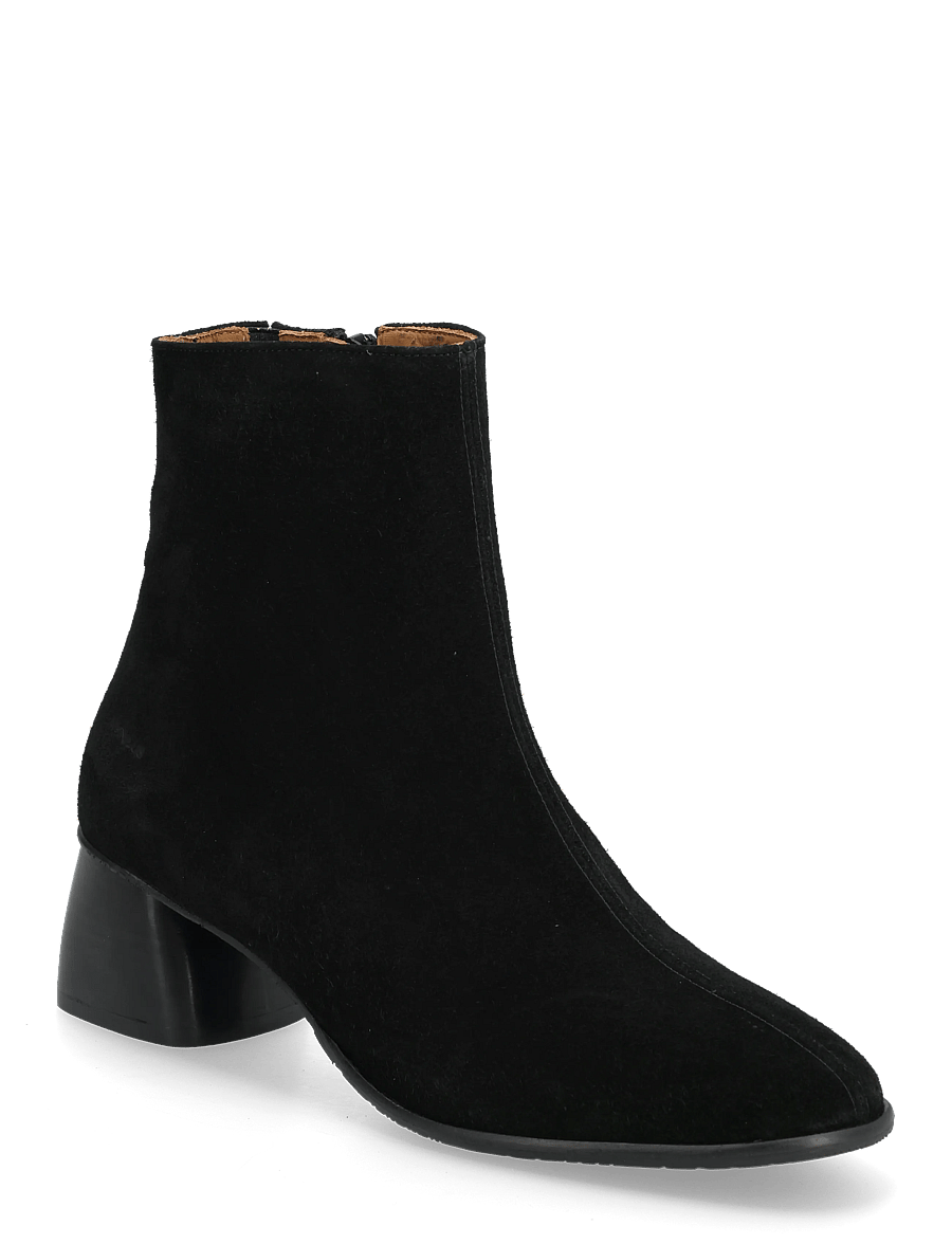 ANGULUS - Bootie - block heel - with zippe - stövletter - 1163/001 black/ black - 0