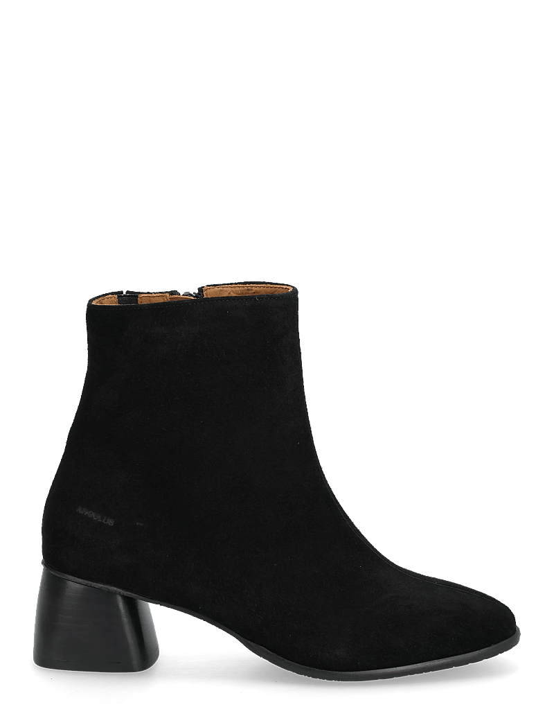 ANGULUS - Boots - Block heel with zipper - stövletter - 1163/001 black/ black - 1