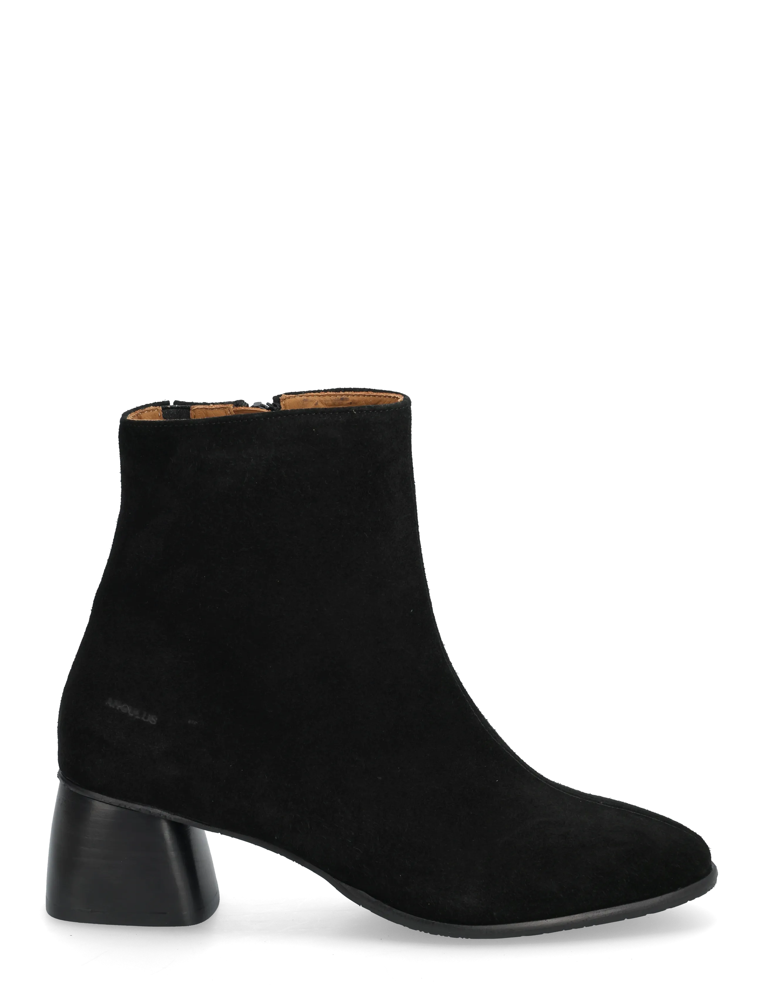 ANGULUS - Bootie - block heel - with zippe - hög klack - 1163/001 black/ black - 1