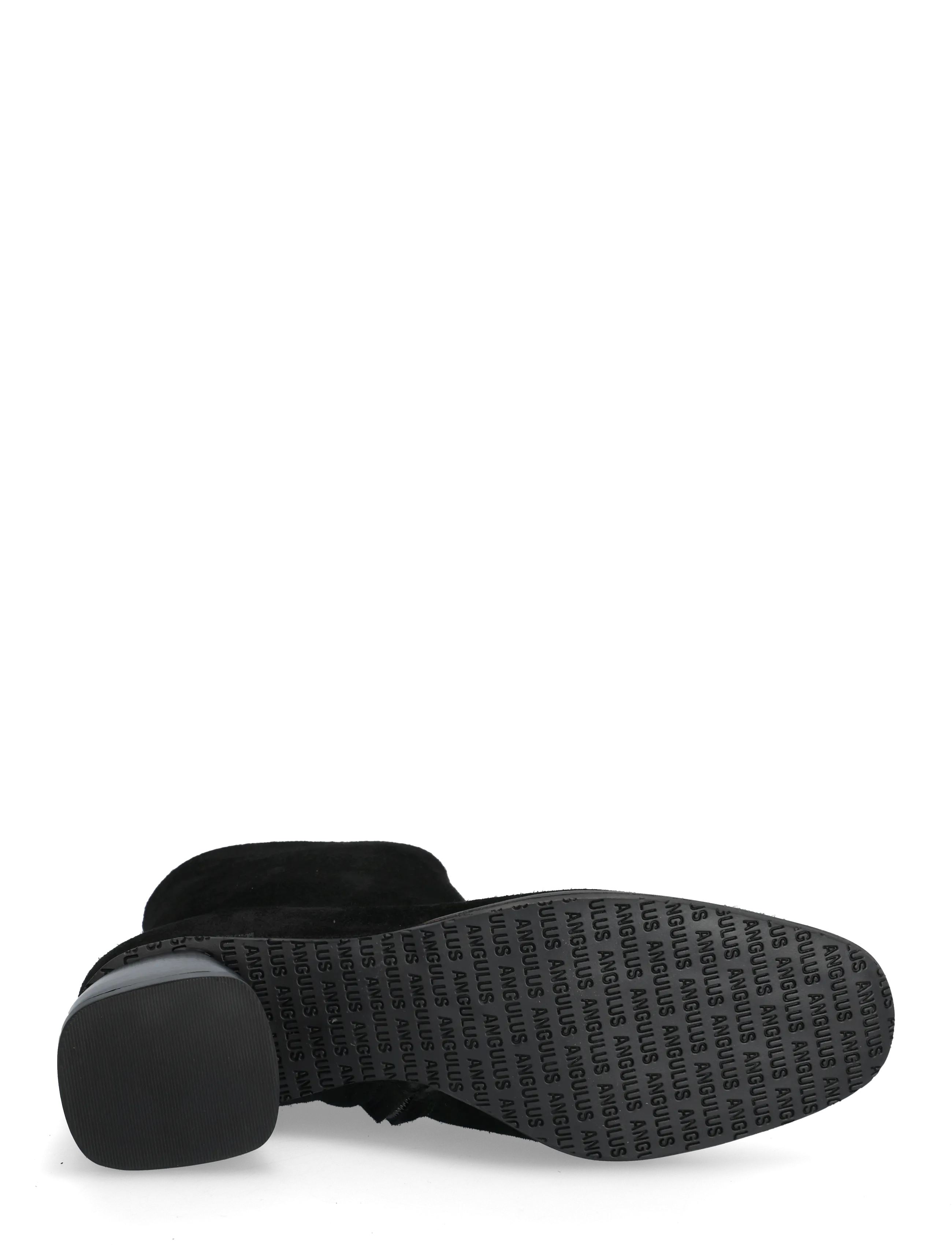 ANGULUS - Bootie - block heel - with zippe - hög klack - 1163/001 black/ black - 4