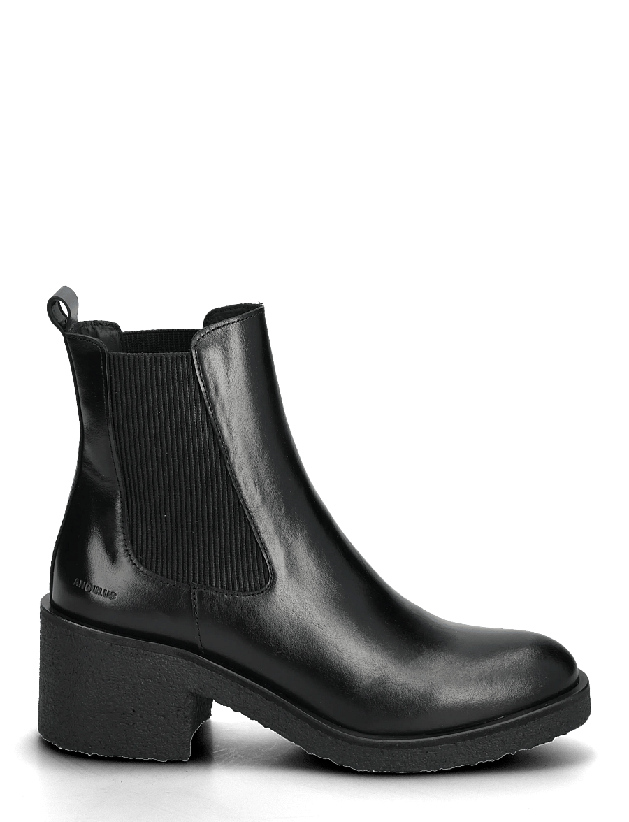 ANGULUS - Booties - flat - with elastic - kontsaga poolsaapad - 1835/019 black /black - 1