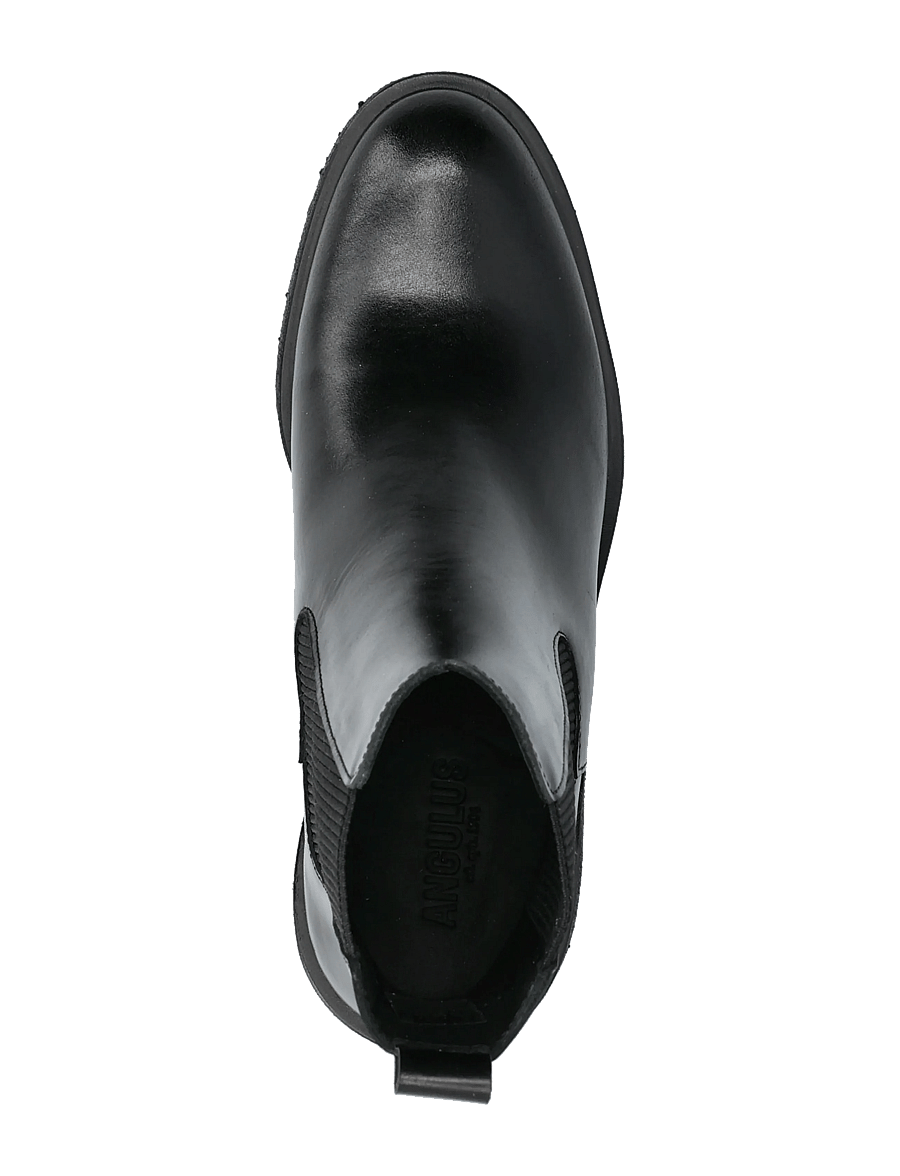 ANGULUS - Booties - flat - with elastic - kontsaga poolsaapad - 1835/019 black /black - 3