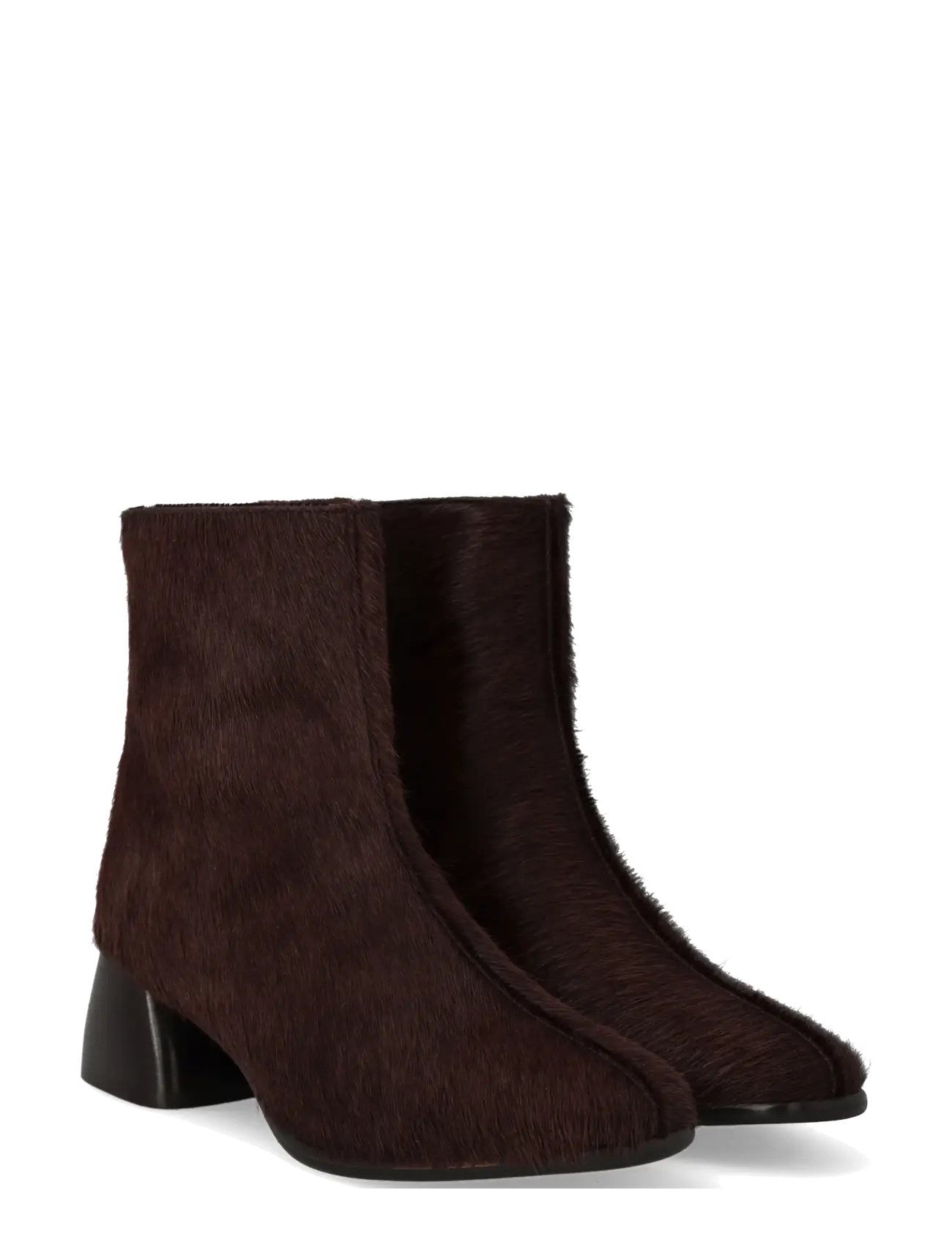 ANGULUS Bootie - Block Heel - With Zippe, 41, Brown, Ankelstøvler > Ankelstøvler Med Hæl, Dame