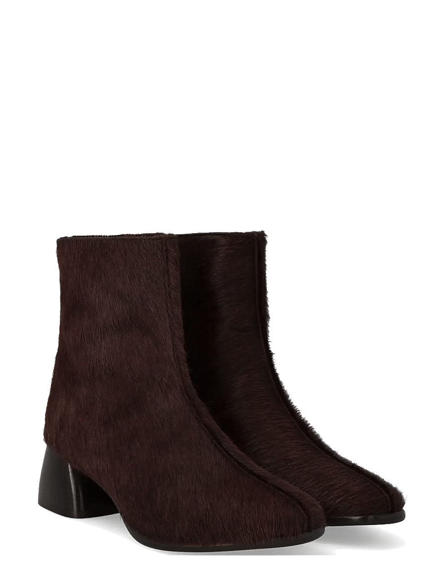 ANGULUS - Bootie - block heel - with zippe - stiefeletten mit absatz - 4725 dark brown pony - 0