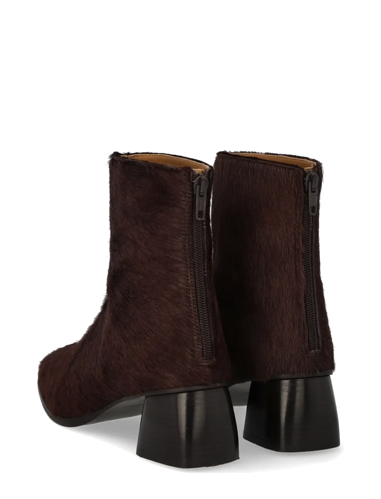 ANGULUS - Bootie - block heel - with zippe - stövletter - 4725 dark brown pony - 2