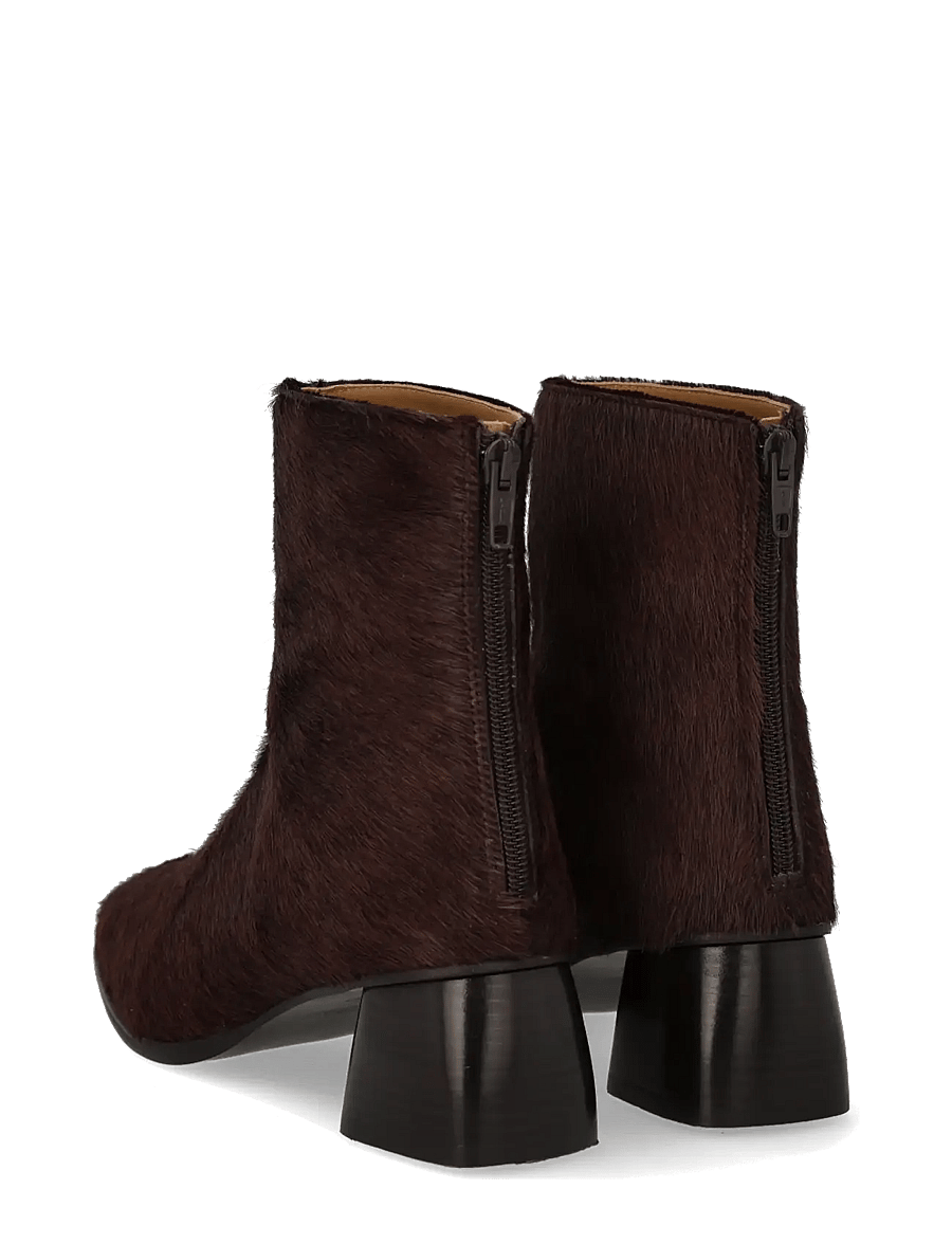 ANGULUS - Bootie - block heel - with zippe - stiefeletten mit absatz - 4725 dark brown pony - 2
