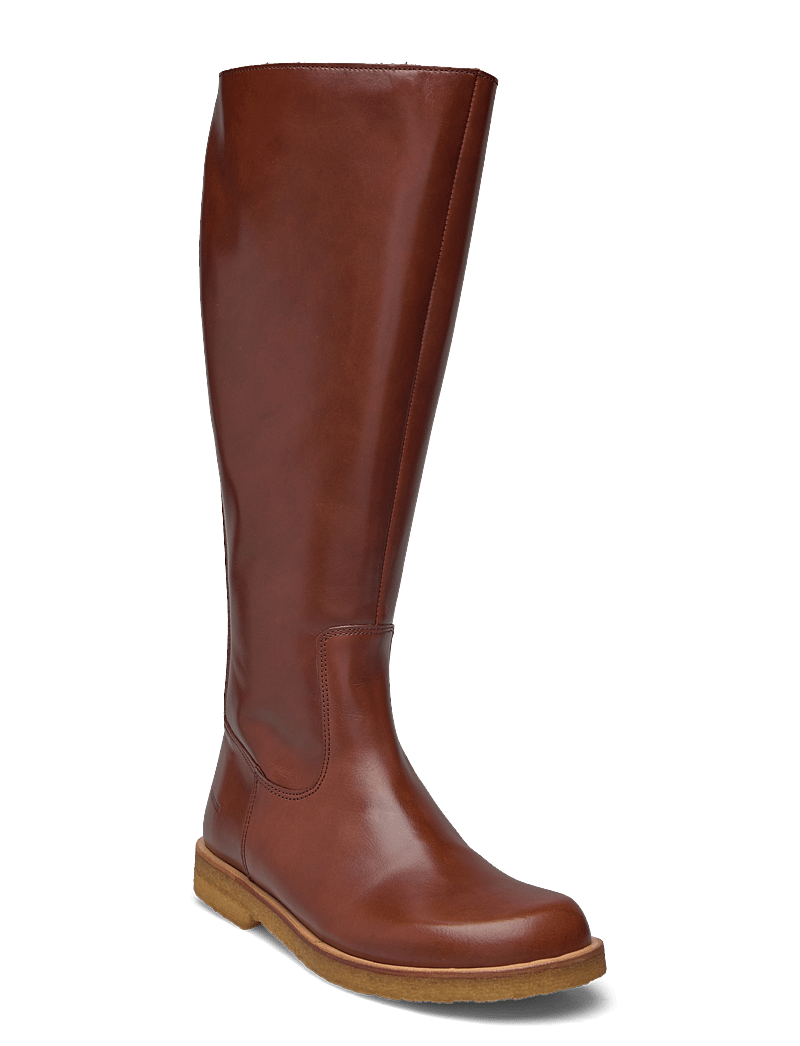 ANGULUS - Booties - flat - with zipper - knähöga stövlar - 1837/001 cognac/black - 0