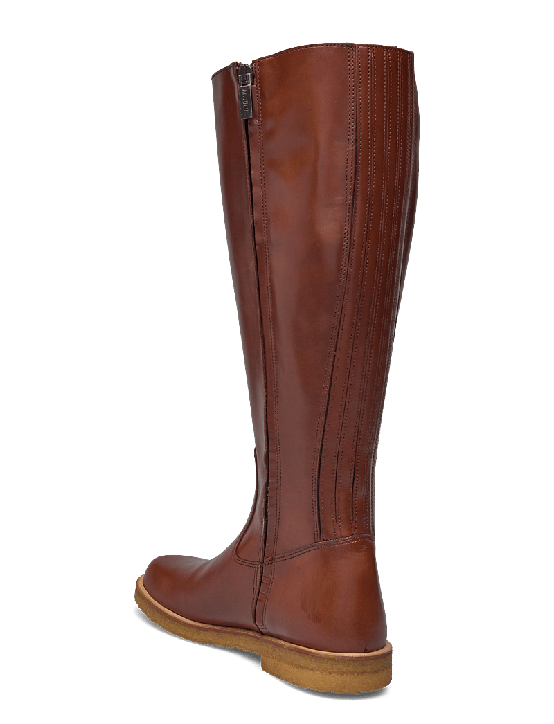 ANGULUS - Booties - flat - with zipper - knähöga stövlar - 1837/001 cognac/black - 2