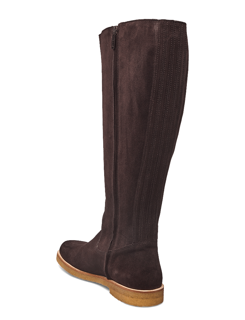 ANGULUS - Booties - flat - with zipper - knähöga stövlar - 2193/001 dark brown/black - 2