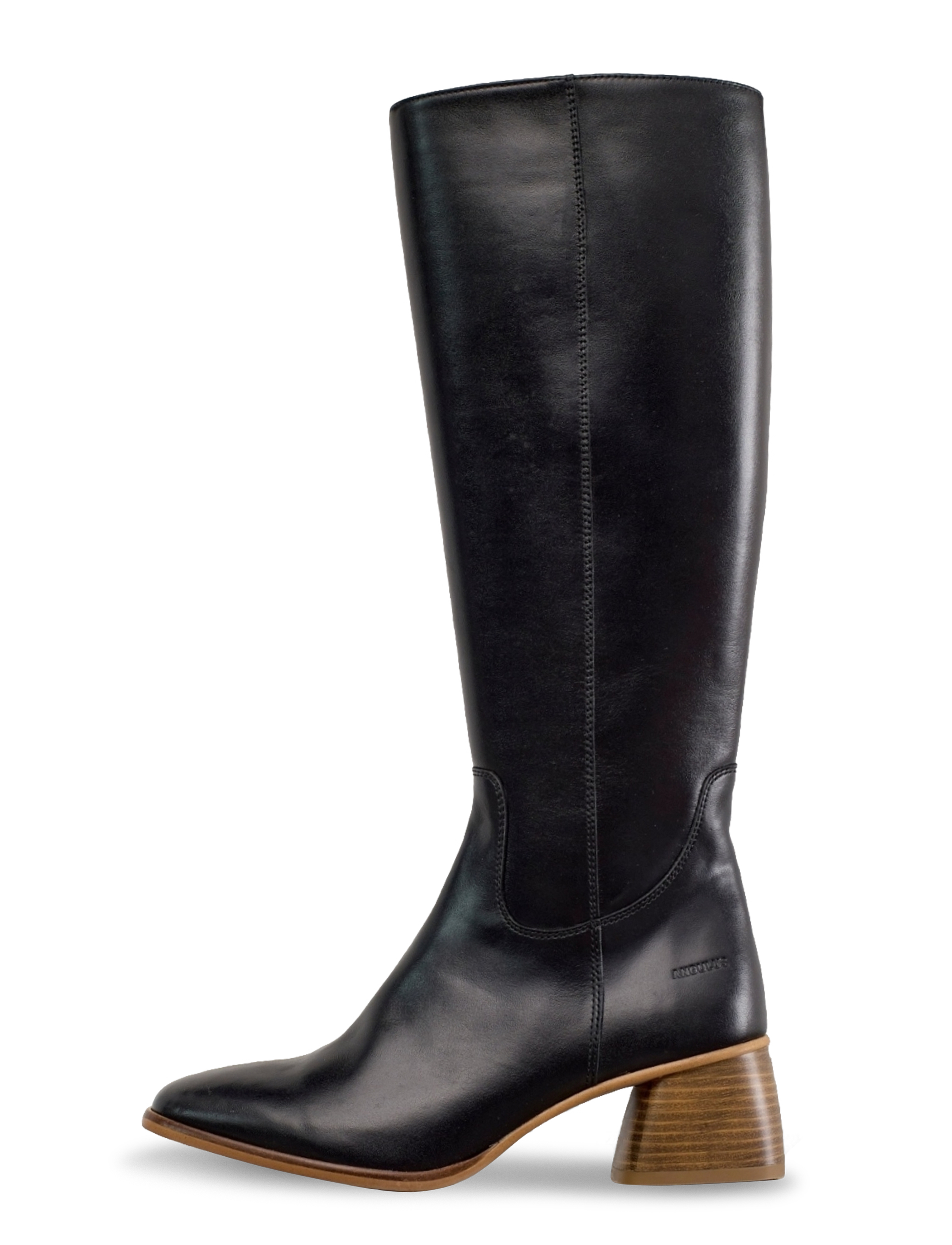 ANGULUS - Boots - Block heel with zipper - juhlamuotia outlet-hintaan - 1604/001 black/black - 2