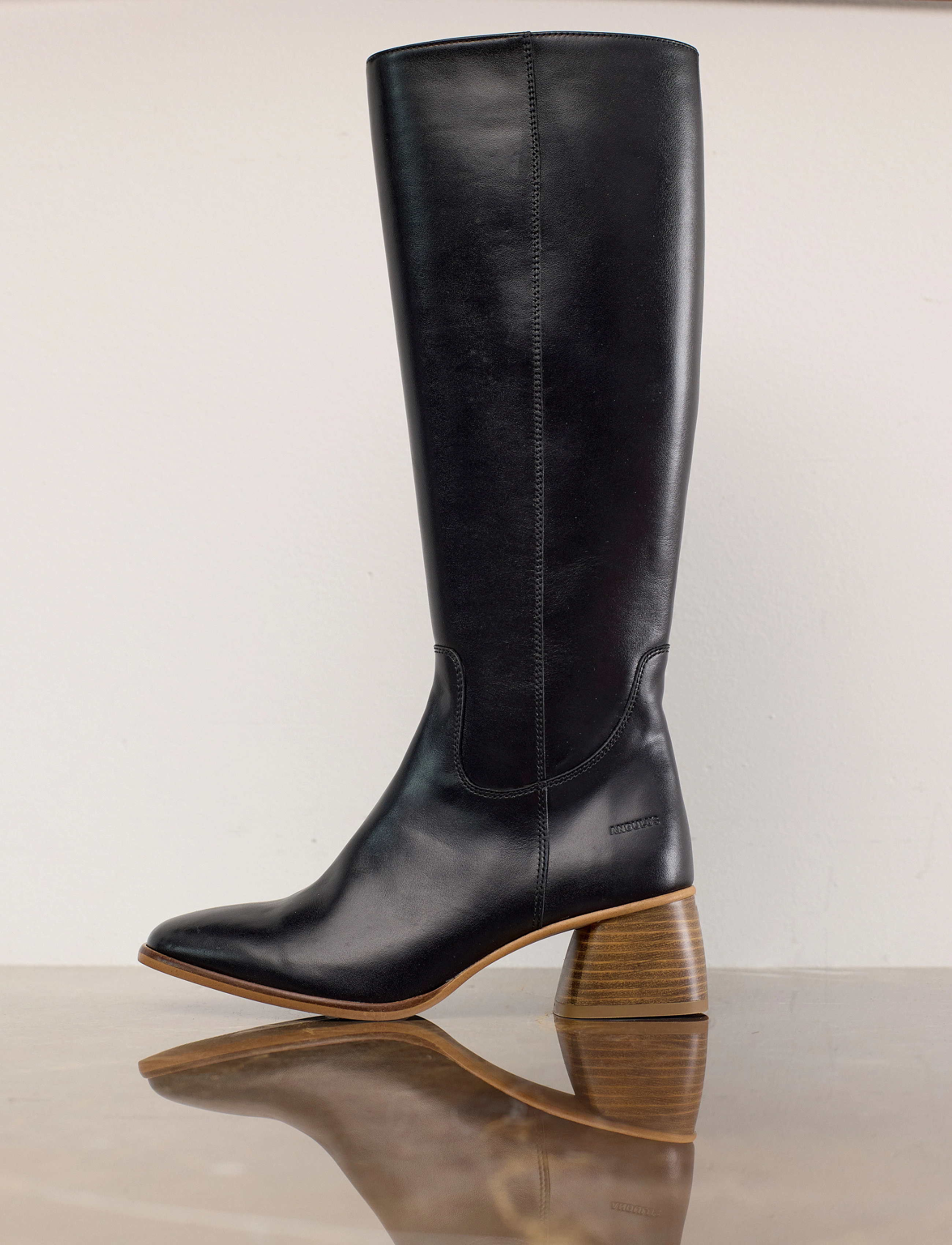 ANGULUS Boots - Block Heel With Zipper, 37.5, Black, Støvler > Lange, Dame