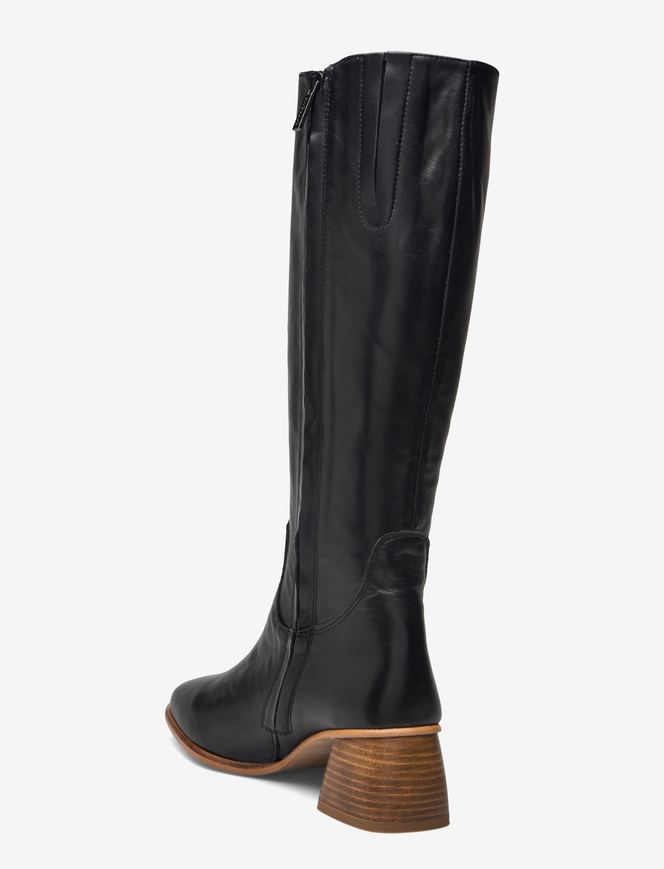 ANGULUS - Boots - Block heel with zipper - knee high boots - 1604/001 black/black - 2