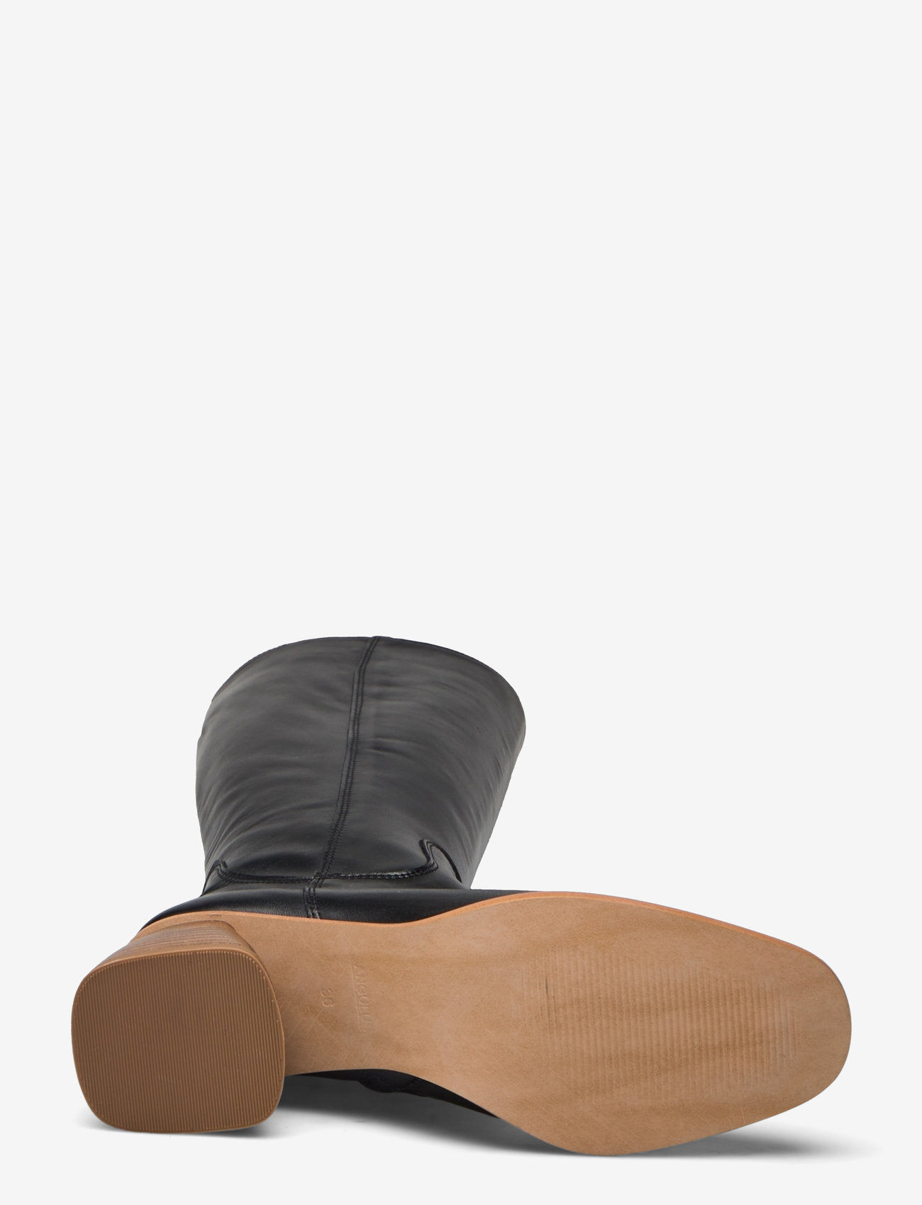 ANGULUS - Boots - Block heel with zipper - knee high boots - 1604/001 black/black - 4