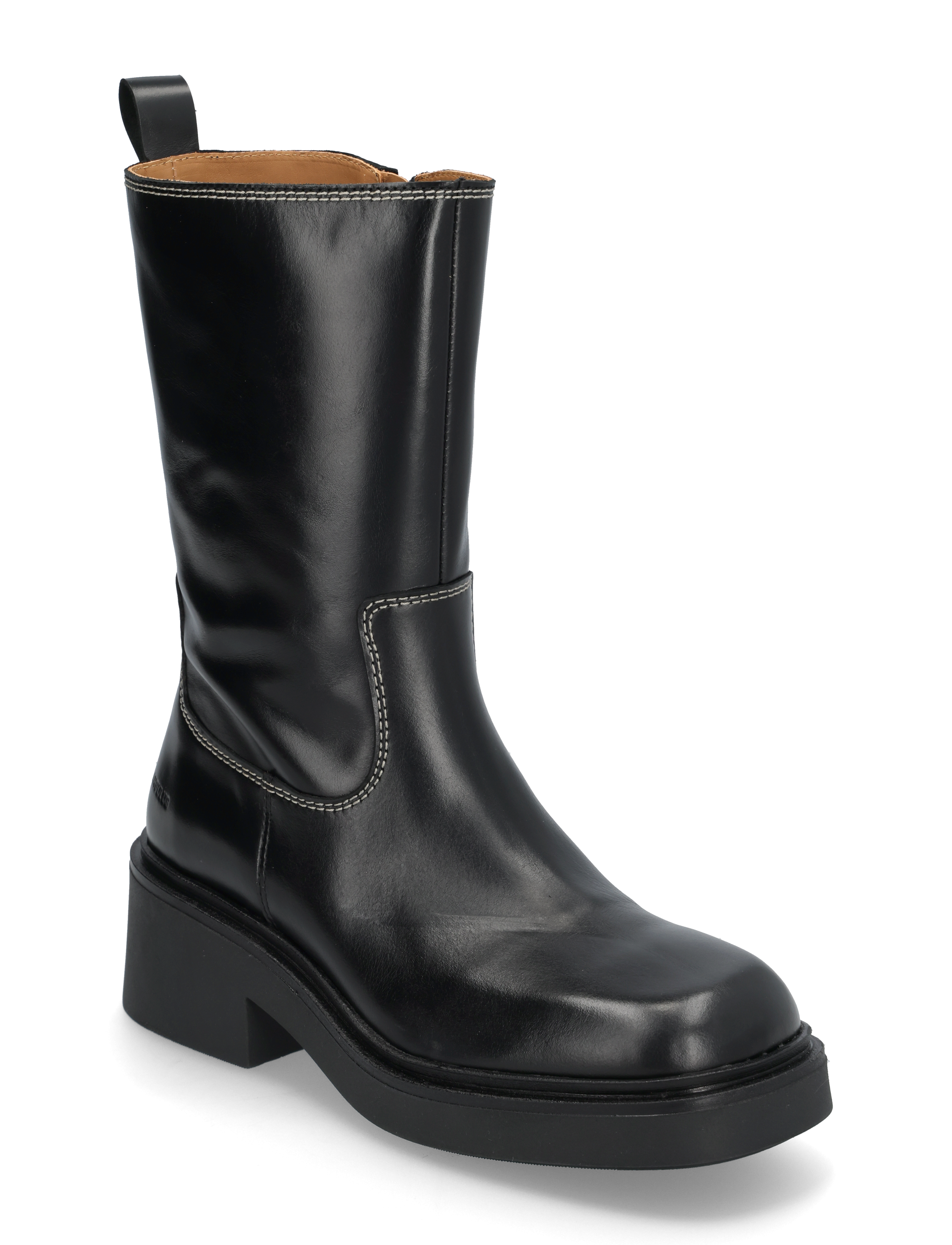 ANGULUS Booties - Flat - With Zipper, 41, Black, Ankelstøvler > Ankelstøvler Med Flad Hæl, Dame