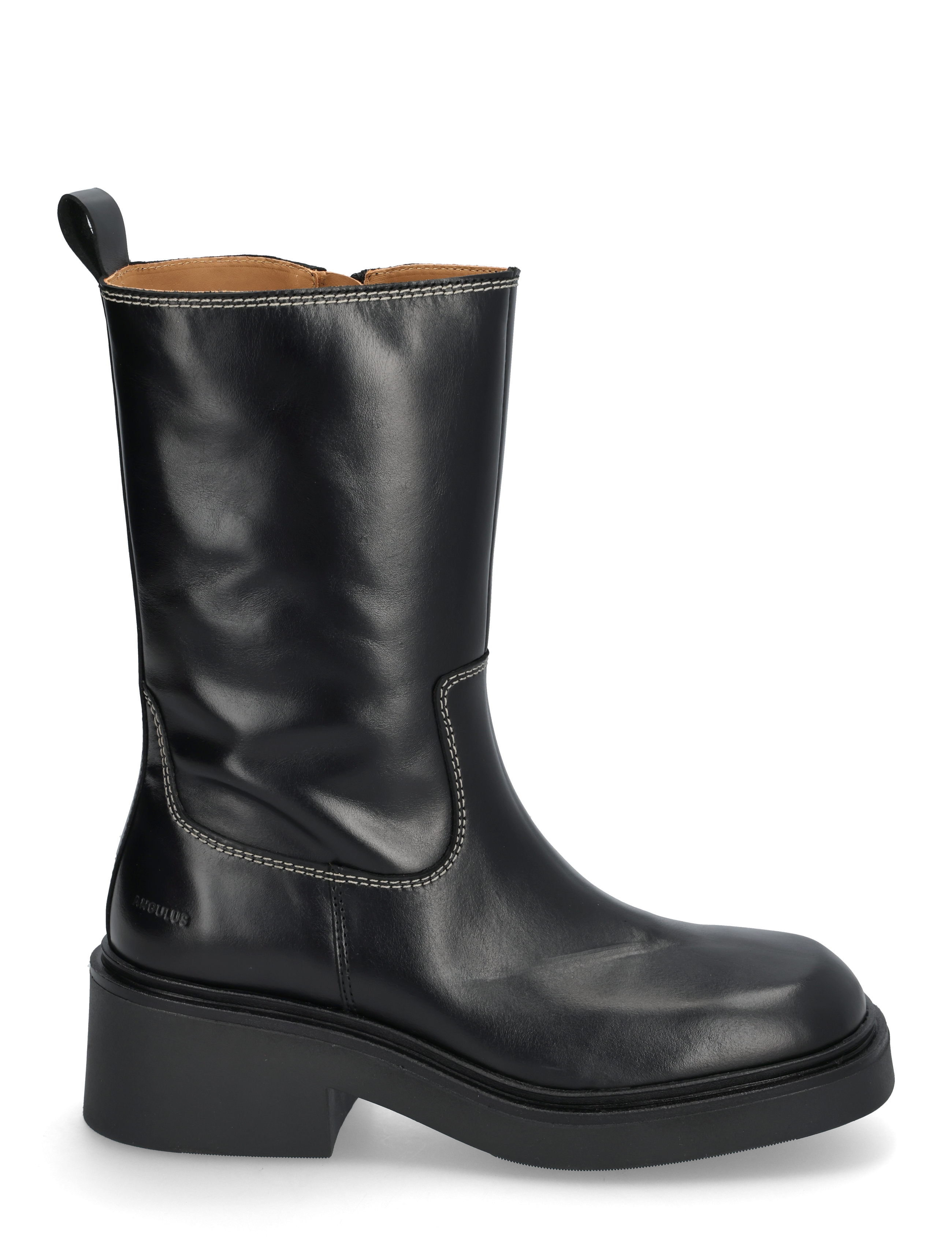 ANGULUS - Booties - flat - with zipper - flache stiefeletten - 1835 black - 1