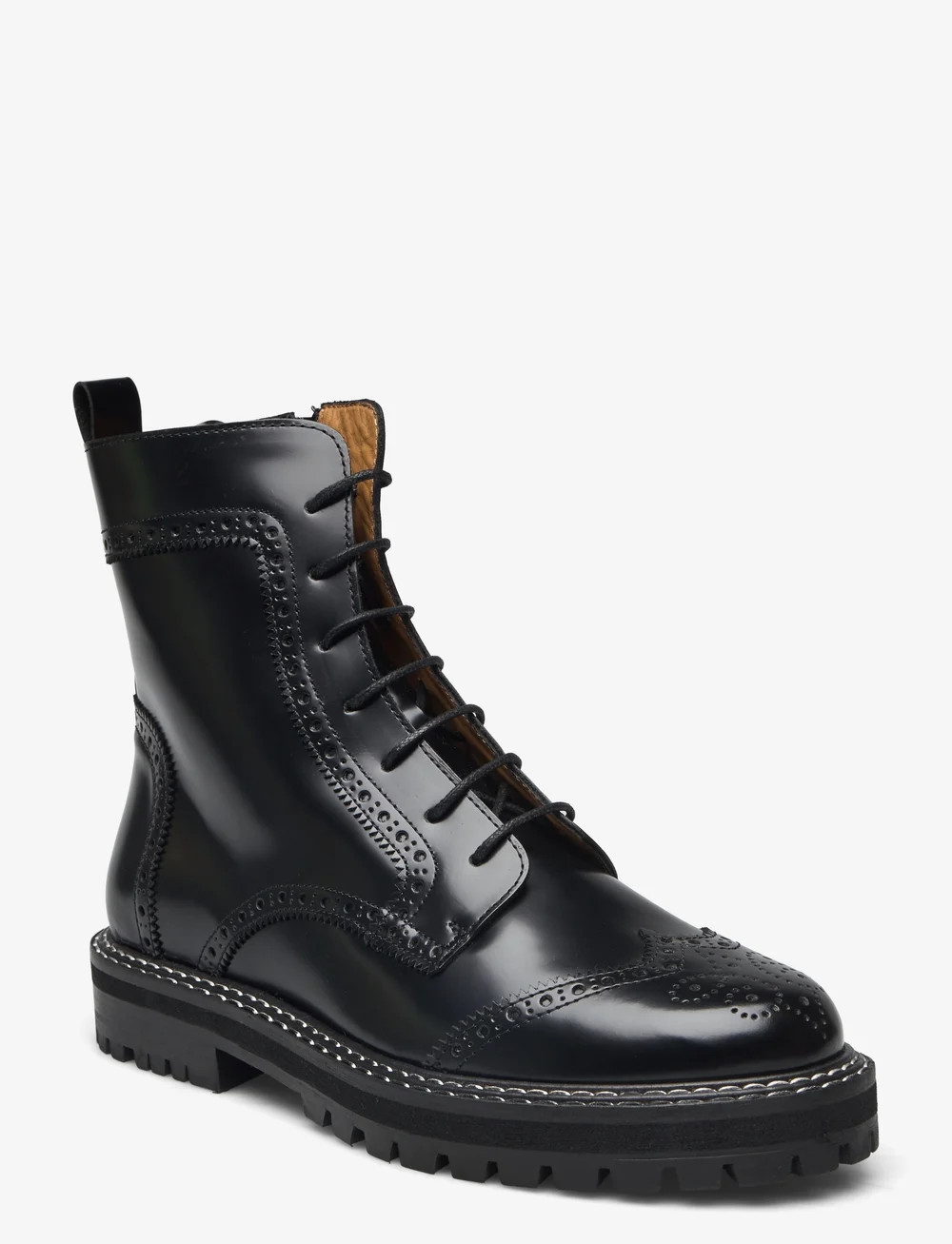 Black flat lace boots shop