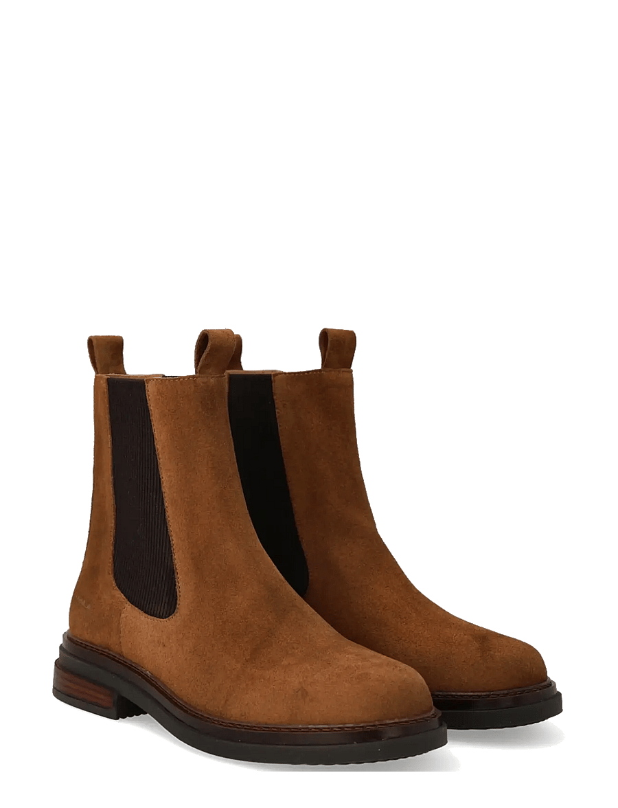 ANGULUS - Booties - flat - with elastic - flade ankelstøvler - 3451/046 camel/dark brown elas - 0