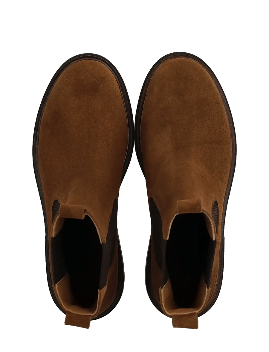ANGULUS - Booties - flat - with elastic - flade ankelstøvler - 3451/046 camel/dark brown elas - 3