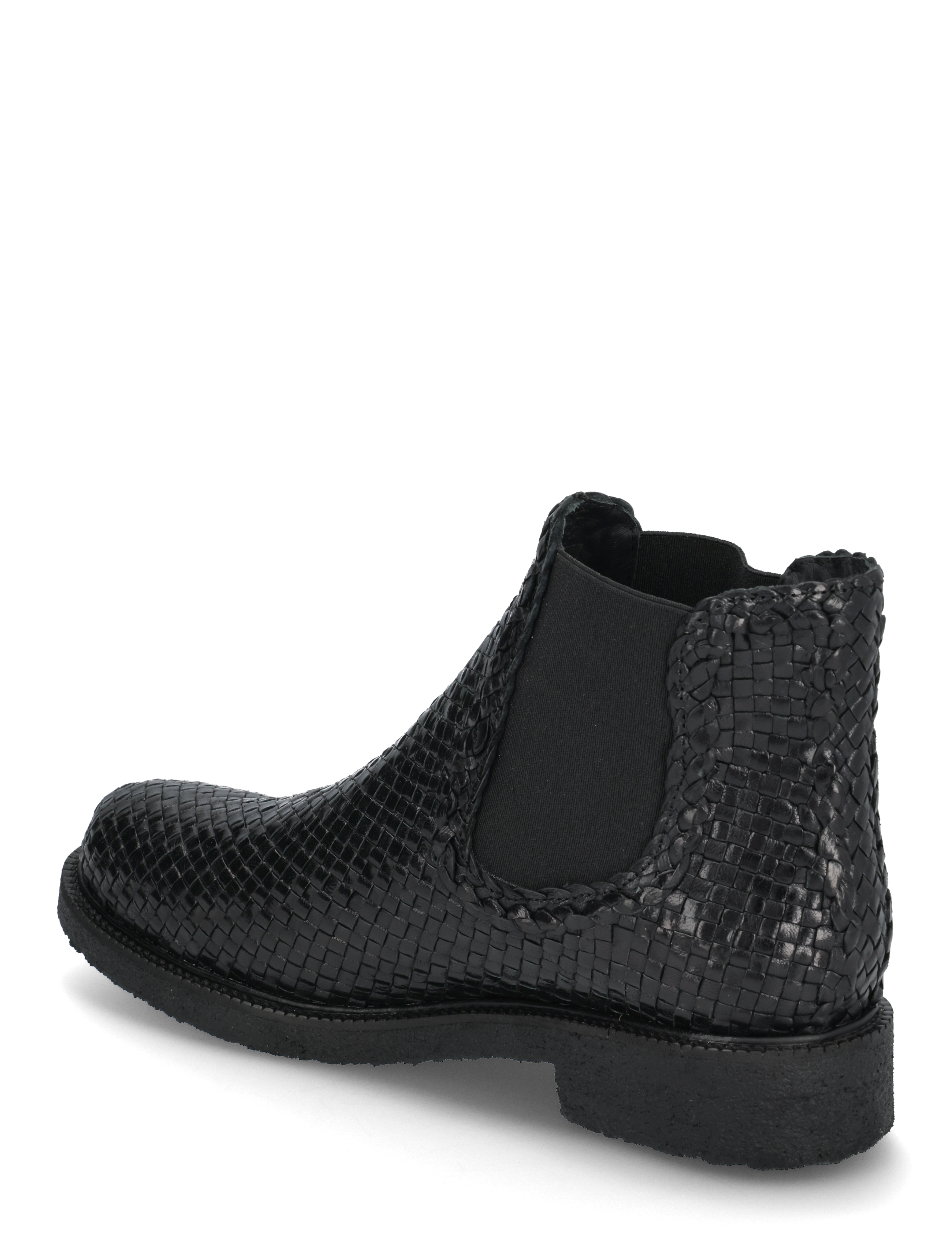 ANGULUS - Booties - flat - with elastic - flade ankelstøvler - 2072/001 black braid/black - 3