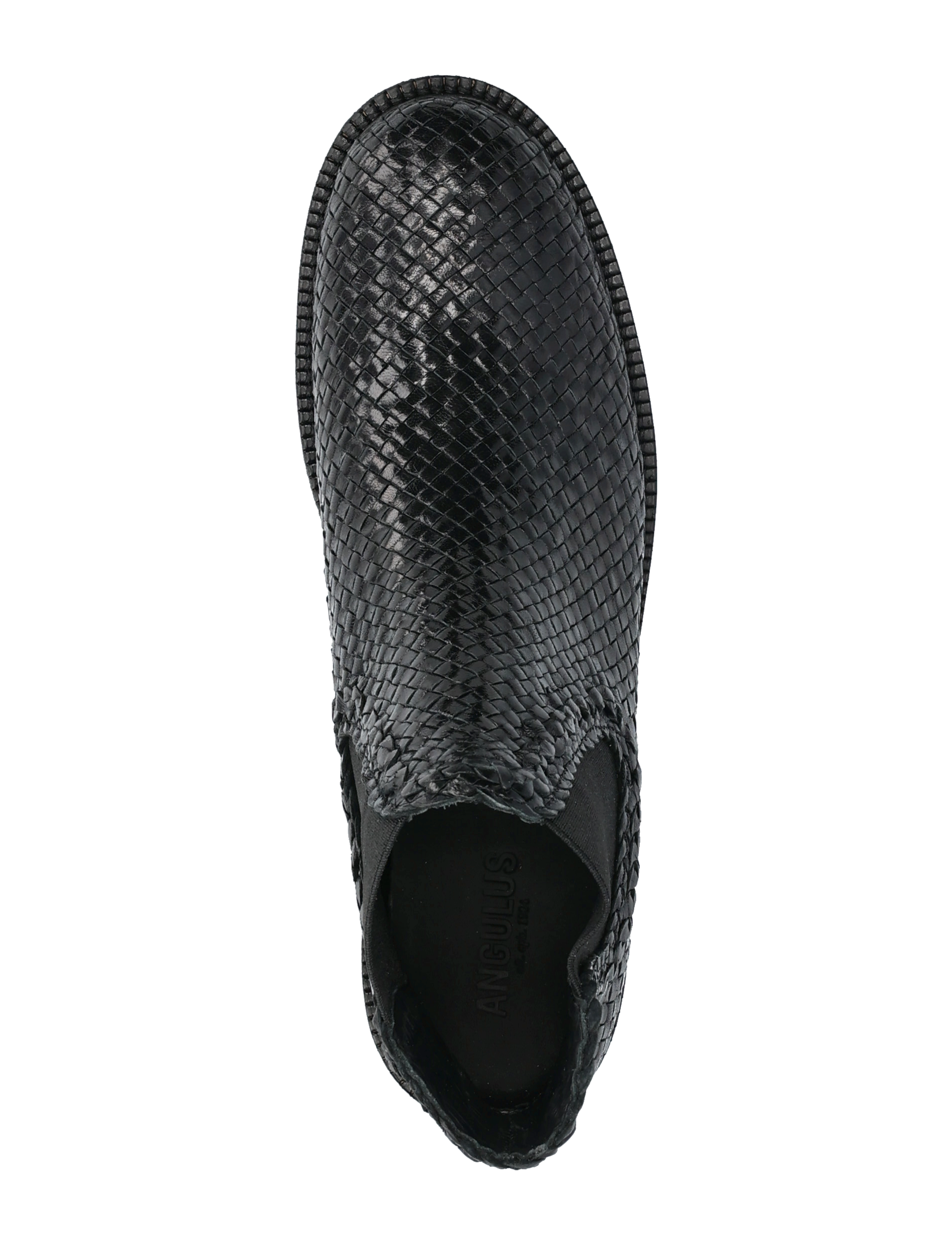 ANGULUS - Booties - flat - with elastic - flade ankelstøvler - 2072/001 black braid/black - 4