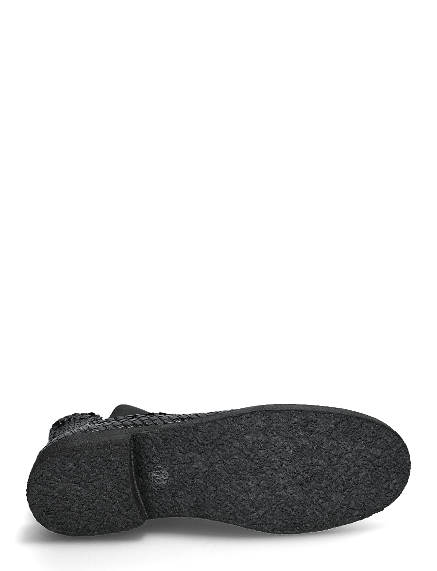 ANGULUS - Booties - flat - with elastic - flade ankelstøvler - 2072/001 black braid/black - 5
