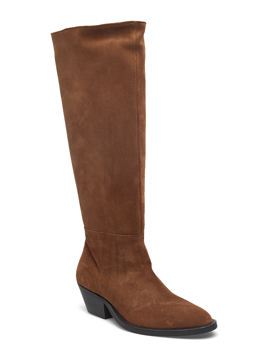 ANGULUS - Booties - Block heel - with elas - pika säärega saapad - 3451 camel - 1