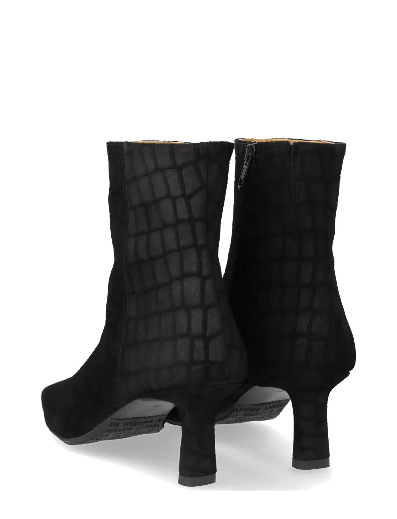 ANGULUS - Bootie - block heel - 4721/001 black croco/black ela - 2