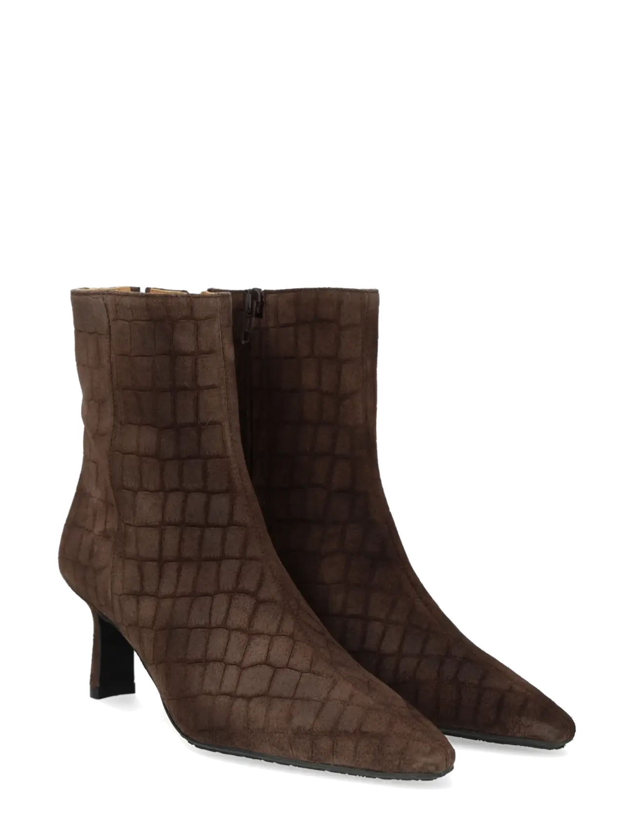 ANGULUS Bootie - Block Heel, 39, Brown, Ankelstøvler > Ankelstøvler Med Hæl, Dame