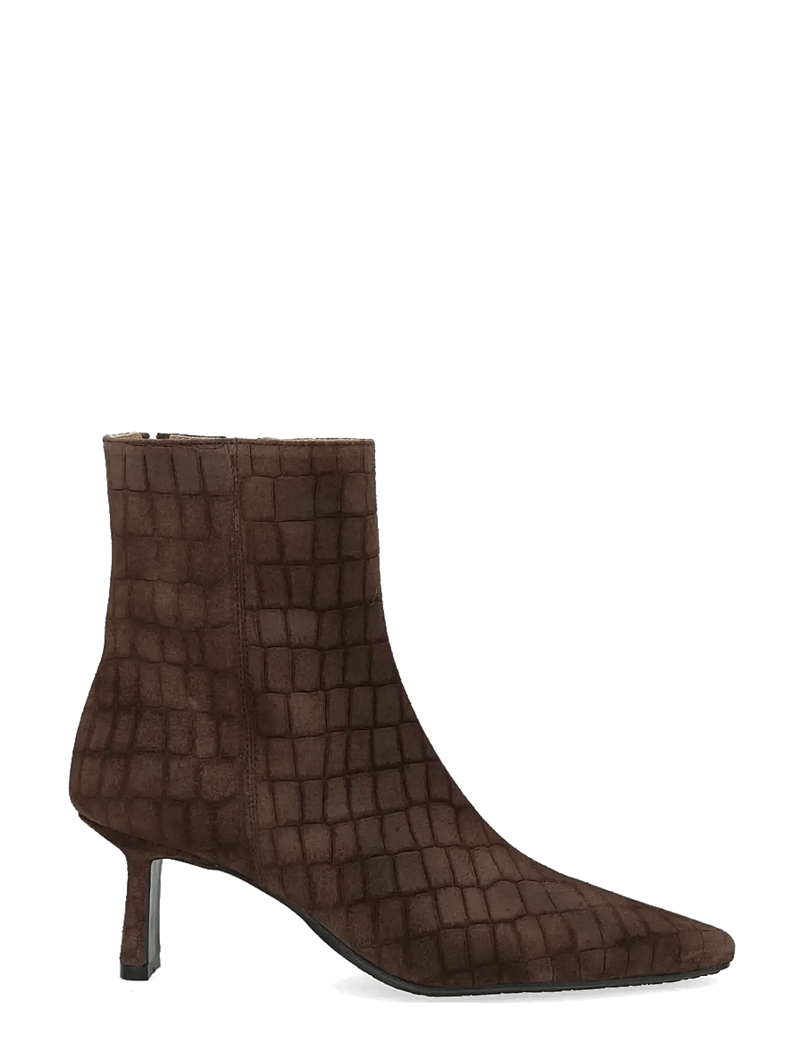 ANGULUS - Bootie - block heel - stiefeletten mit absatz - 4640/003 dark brown croco/dark - 1