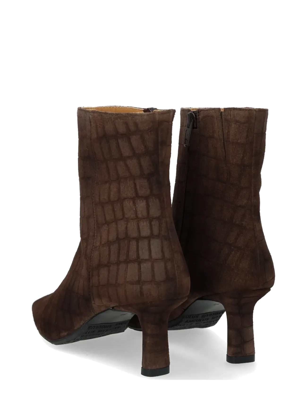 ANGULUS - Bootie - block heel - 4640/003 dark brown croco/dark - 2