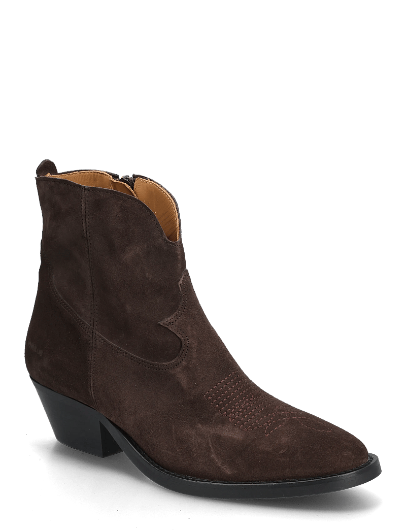 ANGULUS - Booties - Wedgel - with zip - stiefeletten mit absatz - 2193 dark brown - 0