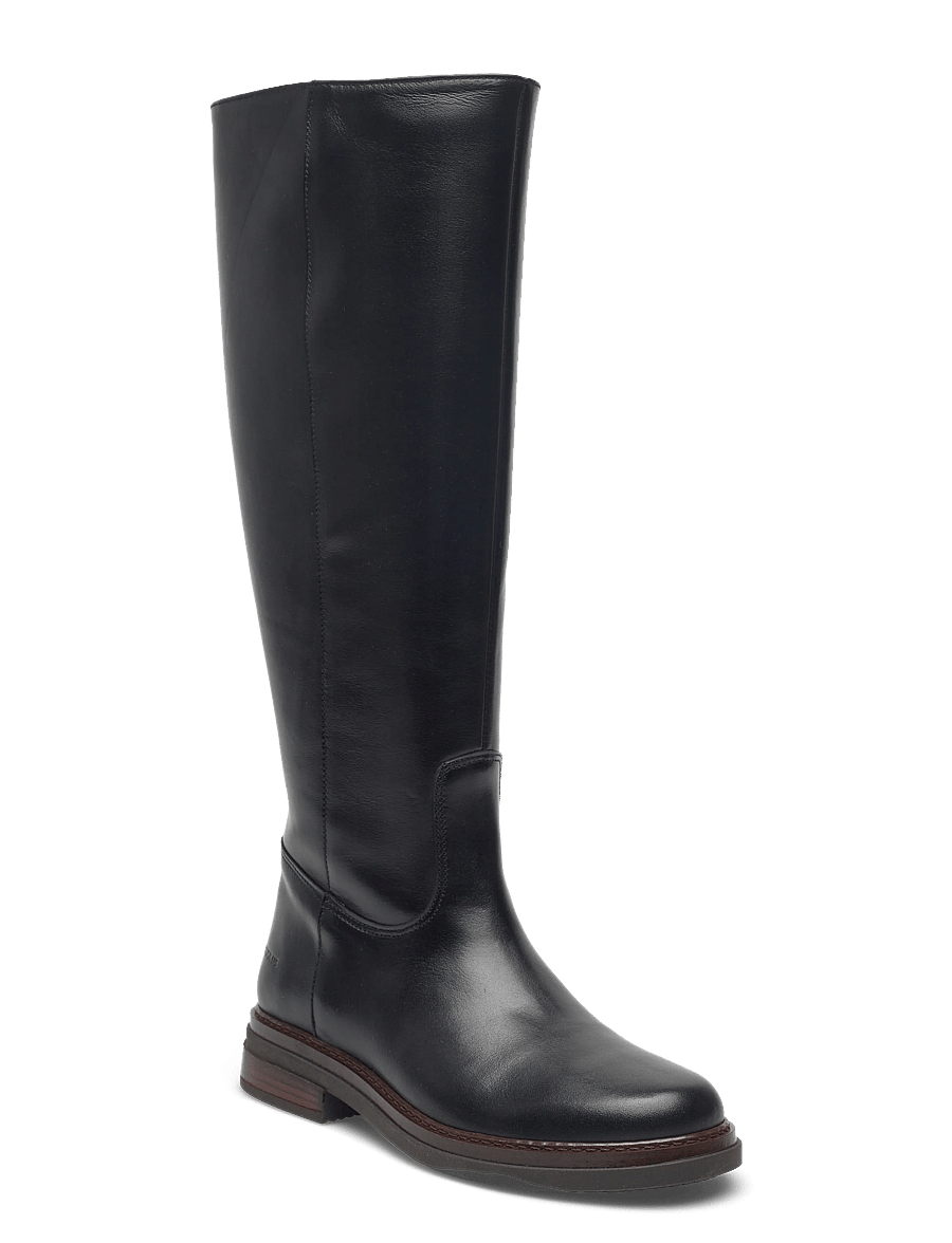 ANGULUS - Booties - flat - with zipper - knee high boots - 1604/001 black/black - 1