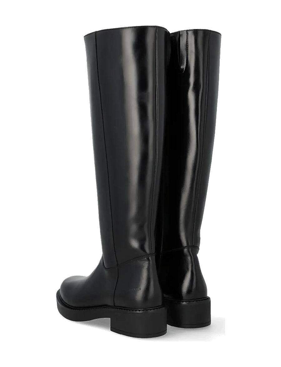 ANGULUS - Booties - flat - with zipper - knee high boots - 1835/001 black/black - 2