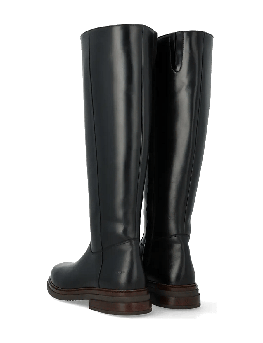 ANGULUS - Booties - flat - with zipper - knee high boots - 1835/001 black/black - 2