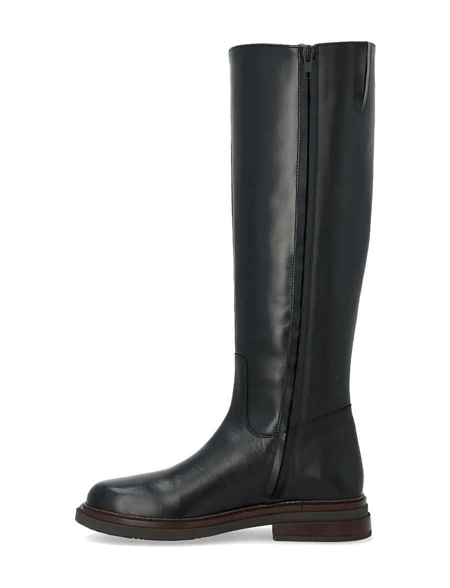 ANGULUS - Booties - flat - with zipper - knee high boots - 1835/001 black/black - 3