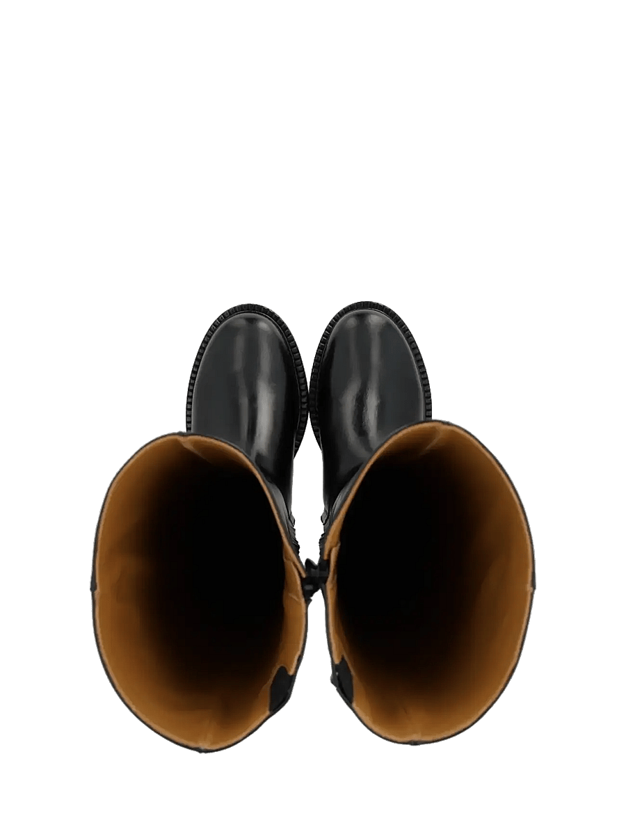 ANGULUS - Booties - flat - with zipper - knee high boots - 1835/001 black/black - 3