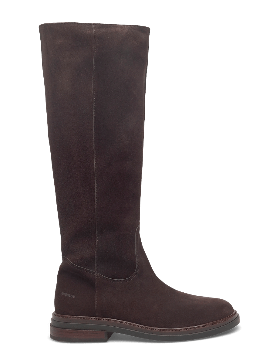 ANGULUS - Booties - flat - with zipper - lange laarzen - 2193/002 brown/brown - 1