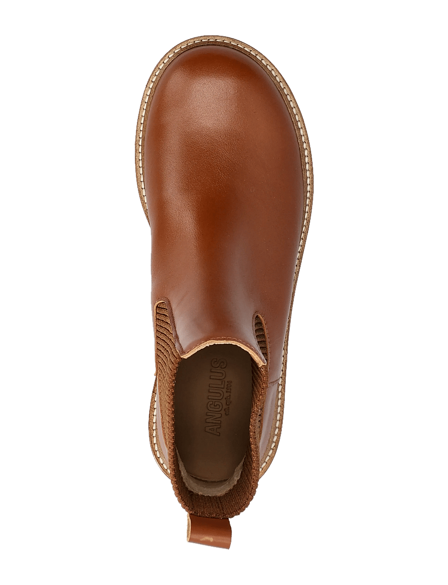 ANGULUS - Booties - flat - with elastic - platta ankelboots - 3480/040 cognac/brown elastic - 3