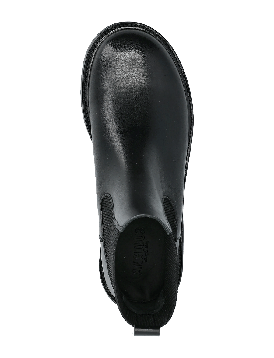 ANGULUS - Booties - flat - with elastic - platte enkellaarsjes - 1604/019 black/black - 3