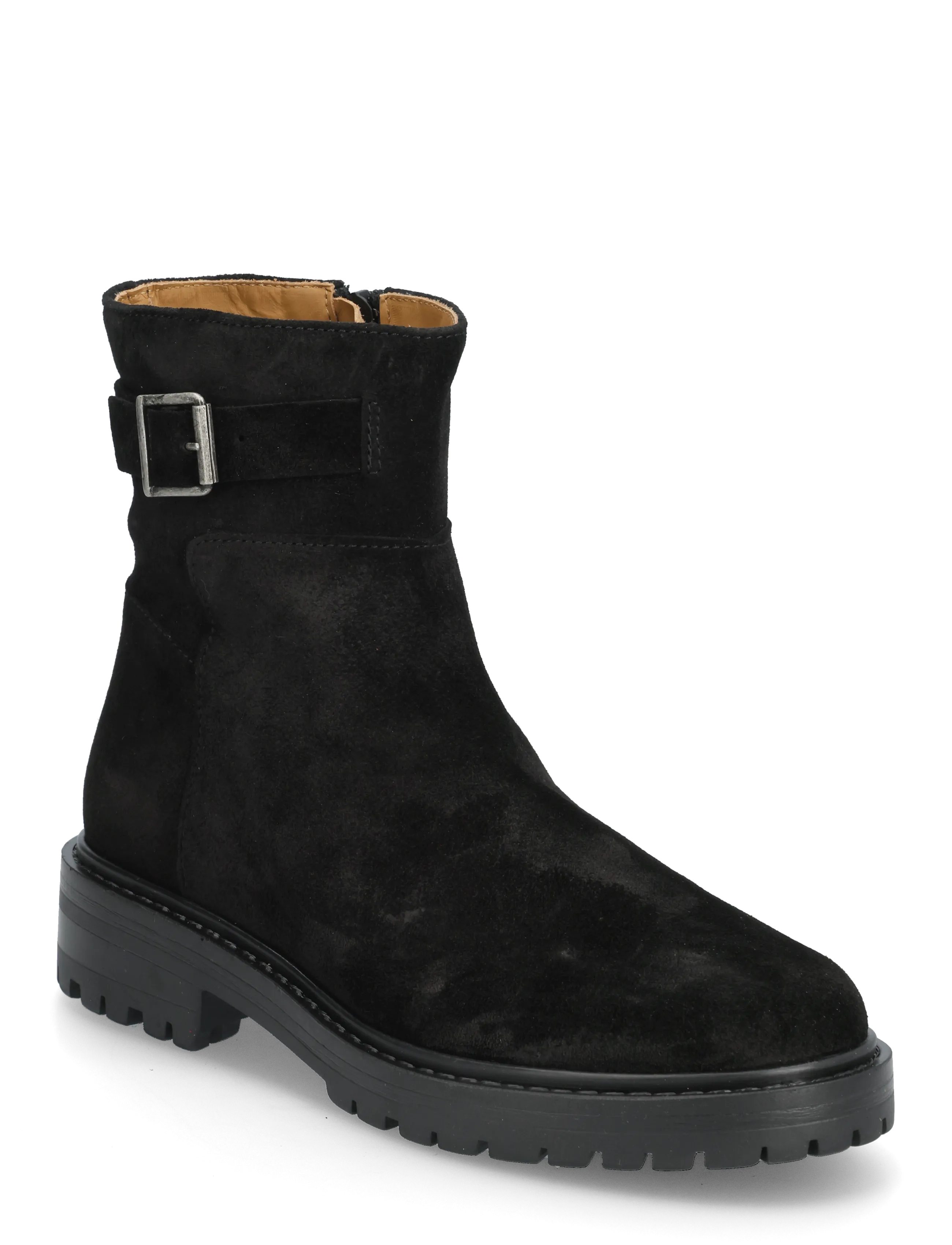 ANGULUS Booties - Flat - With Zipper, 38, Black, Ankelstøvler > Ankelstøvler Med Flad Hæl, Dame
